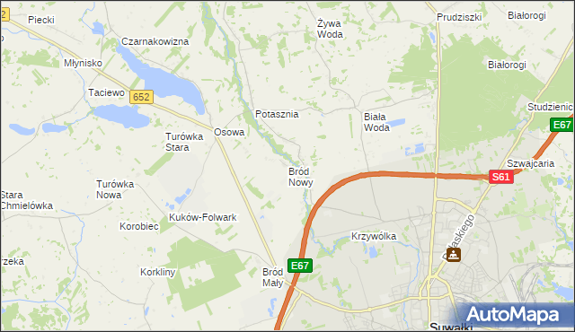 mapa Bród Nowy, Bród Nowy na mapie Targeo