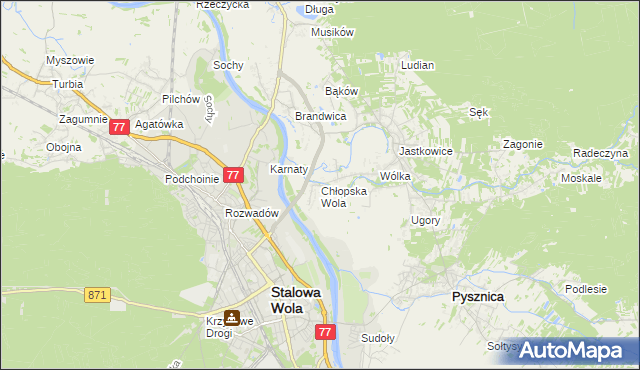 mapa Chłopska Wola, Chłopska Wola na mapie Targeo