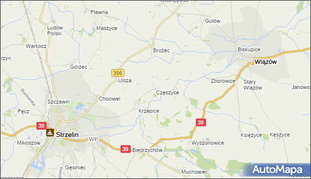 mapa Częszyce, Częszyce na mapie Targeo