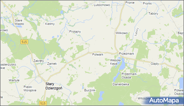 mapa Folwark gmina Stary Dzierzgoń, Folwark gmina Stary Dzierzgoń na mapie Targeo
