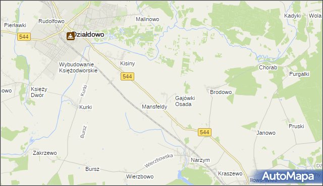 mapa Gajówki, Gajówki na mapie Targeo