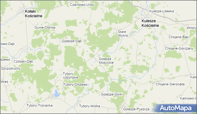 mapa Gołasze Mościckie, Gołasze Mościckie na mapie Targeo