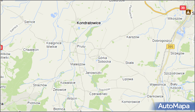 mapa Górka Sobocka, Górka Sobocka na mapie Targeo