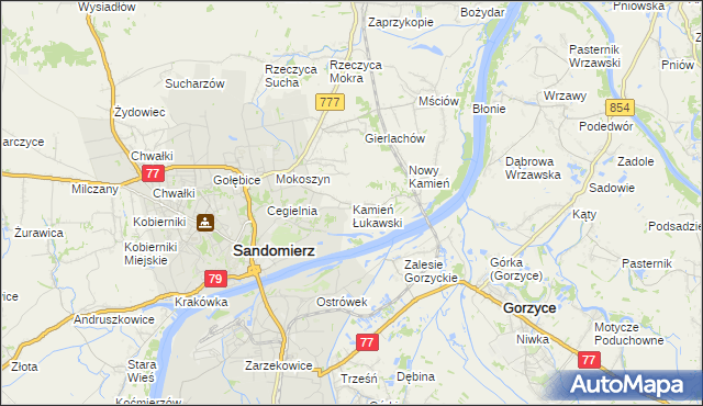 mapa Kamień Łukawski, Kamień Łukawski na mapie Targeo