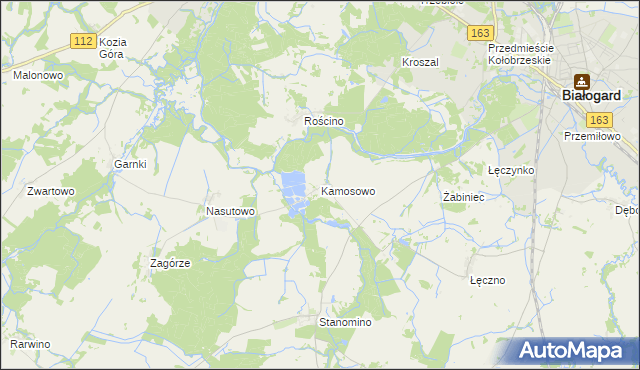 mapa Kamosowo, Kamosowo na mapie Targeo
