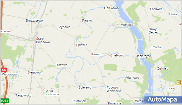 mapa Karmin gmina Śmigiel, Karmin gmina Śmigiel na mapie Targeo