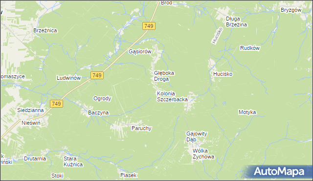 mapa Kolonia Szczerbacka, Kolonia Szczerbacka na mapie Targeo