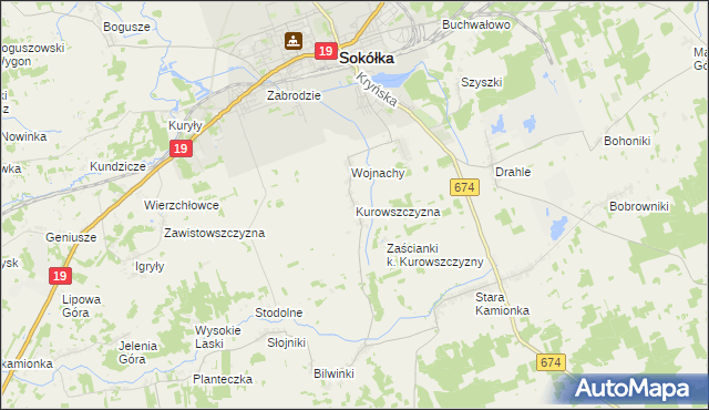 mapa Kurowszczyzna, Kurowszczyzna na mapie Targeo