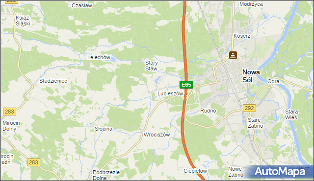 mapa Lubieszów gmina Nowa Sól, Lubieszów gmina Nowa Sól na mapie Targeo