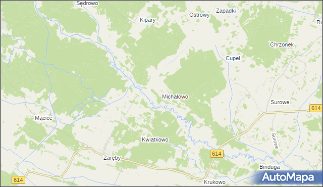 mapa Michałowo gmina Czarnia, Michałowo gmina Czarnia na mapie Targeo