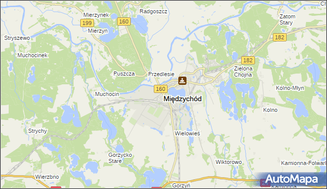 mapa Międzychód, Międzychód na mapie Targeo