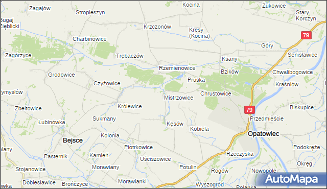 mapa Mistrzowice, Mistrzowice na mapie Targeo