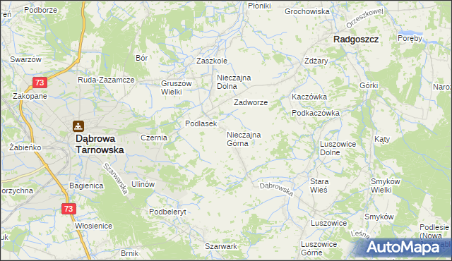 mapa Nieczajna Górna, Nieczajna Górna na mapie Targeo