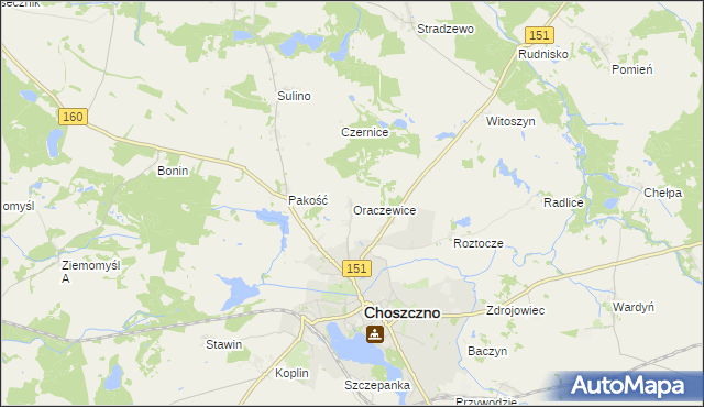 mapa Oraczewice, Oraczewice na mapie Targeo