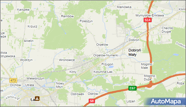 mapa Orpelów-Numerki, Orpelów-Numerki na mapie Targeo