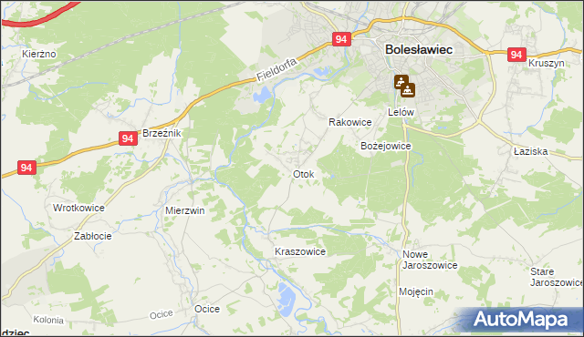 mapa Otok gmina Bolesławiec, Otok gmina Bolesławiec na mapie Targeo