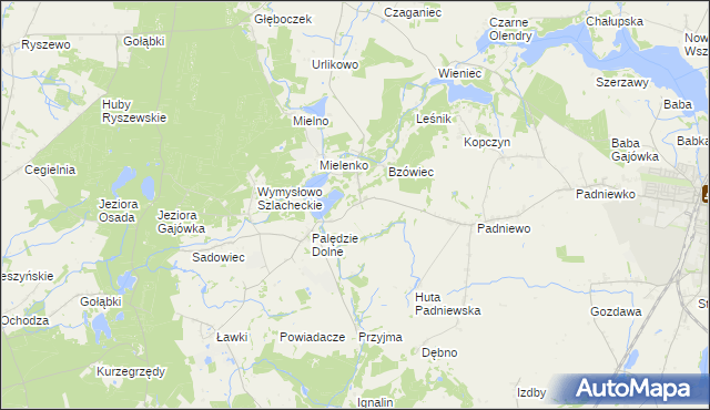 mapa Palędzie Kościelne, Palędzie Kościelne na mapie Targeo