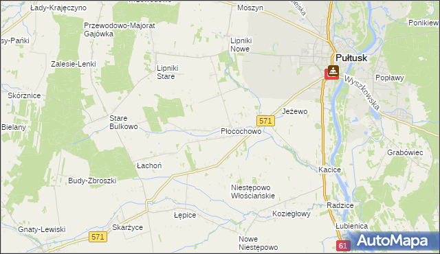 mapa Płocochowo, Płocochowo na mapie Targeo