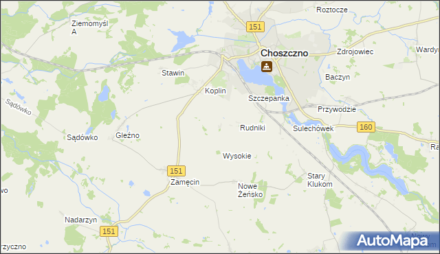 mapa Płoki gmina Choszczno, Płoki gmina Choszczno na mapie Targeo