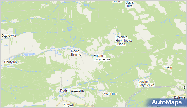 mapa Polanka Horyniecka, Polanka Horyniecka na mapie Targeo