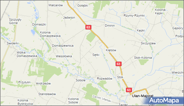 mapa Sętki, Sętki na mapie Targeo