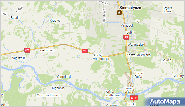 mapa Słochy Annopolskie, Słochy Annopolskie na mapie Targeo