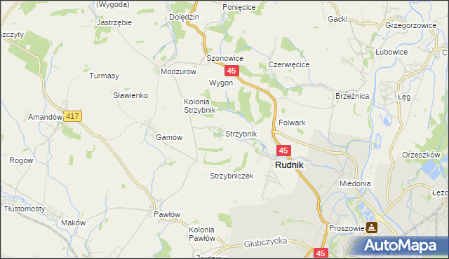 mapa Strzybnik, Strzybnik na mapie Targeo