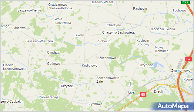mapa Szczepkowo gmina Raciąż, Szczepkowo gmina Raciąż na mapie Targeo