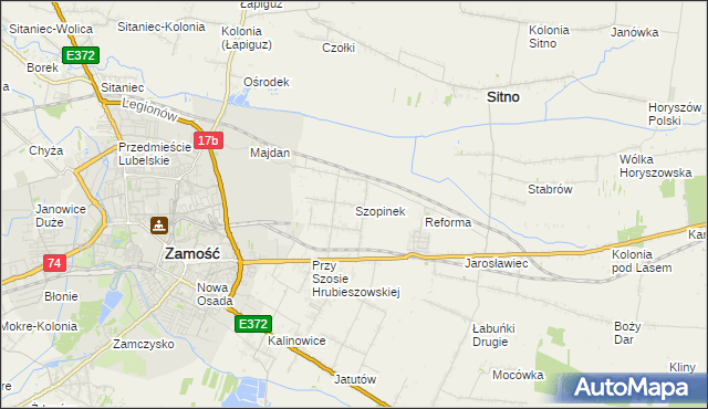 mapa Szopinek, Szopinek na mapie Targeo