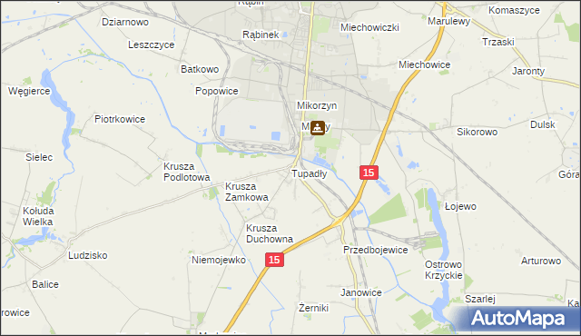 mapa Tupadły gmina Inowrocław, Tupadły gmina Inowrocław na mapie Targeo