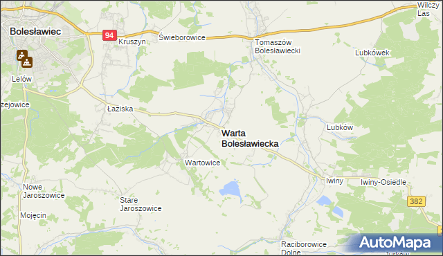 mapa Warta Bolesławiecka, Warta Bolesławiecka na mapie Targeo