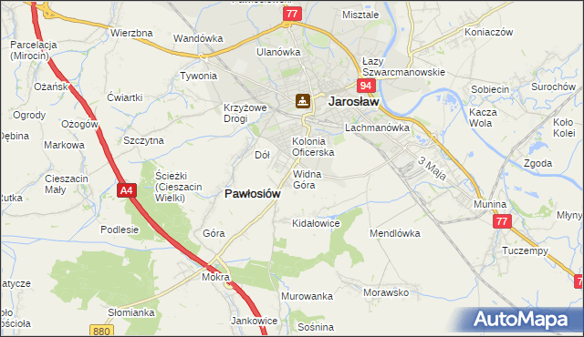 mapa Widna Góra, Widna Góra na mapie Targeo