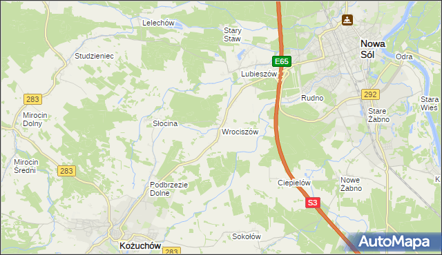 mapa Wrociszów, Wrociszów na mapie Targeo