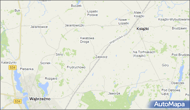 mapa Zaskocz, Zaskocz na mapie Targeo