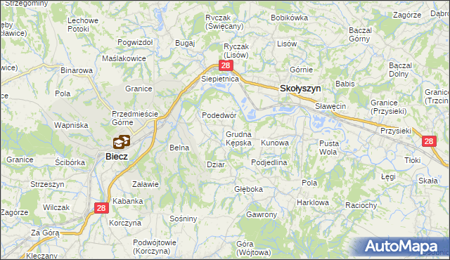 mapa Grudna Kępska, Grudna Kępska na mapie Targeo