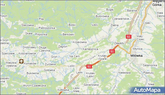 mapa Kamesznica, Kamesznica na mapie Targeo