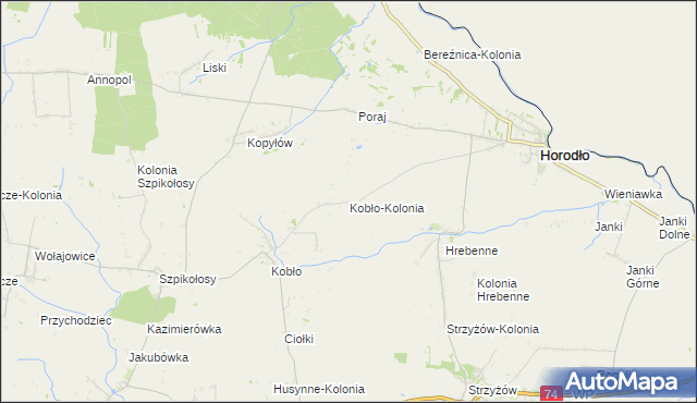 mapa Kobło-Kolonia, Kobło-Kolonia na mapie Targeo