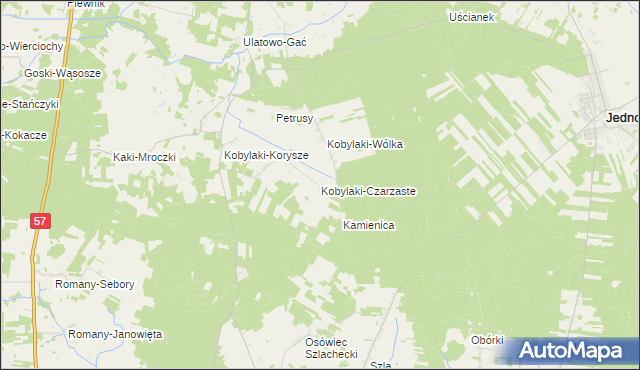 mapa Kobylaki-Czarzaste, Kobylaki-Czarzaste na mapie Targeo