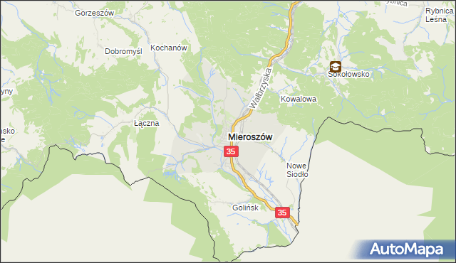 mapa Mieroszów, Mieroszów na mapie Targeo