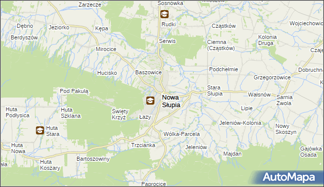 mapa Nowa Słupia, Nowa Słupia na mapie Targeo