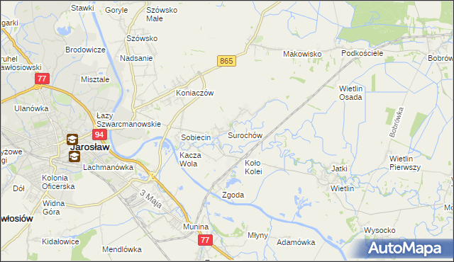 mapa Surochów, Surochów na mapie Targeo