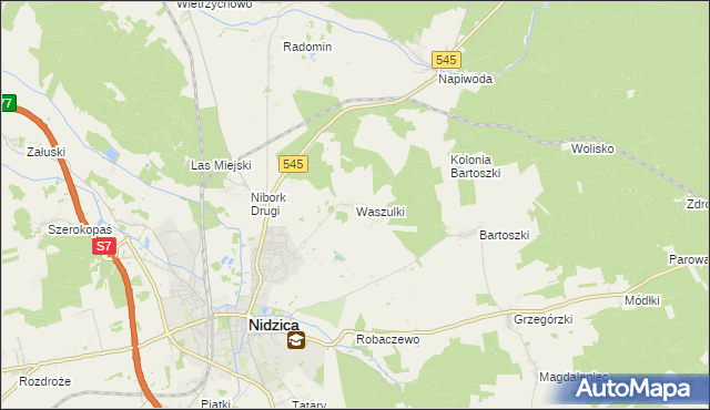 mapa Waszulki, Waszulki na mapie Targeo