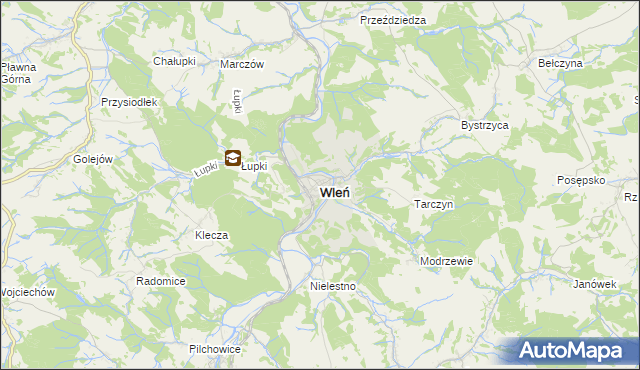 mapa Wleń, Wleń na mapie Targeo