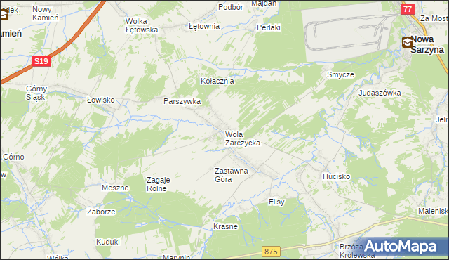 mapa Wola Zarczycka, Wola Zarczycka na mapie Targeo