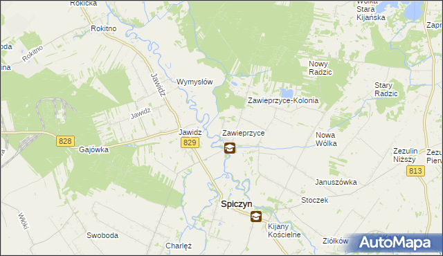 mapa Zawieprzyce, Zawieprzyce na mapie Targeo