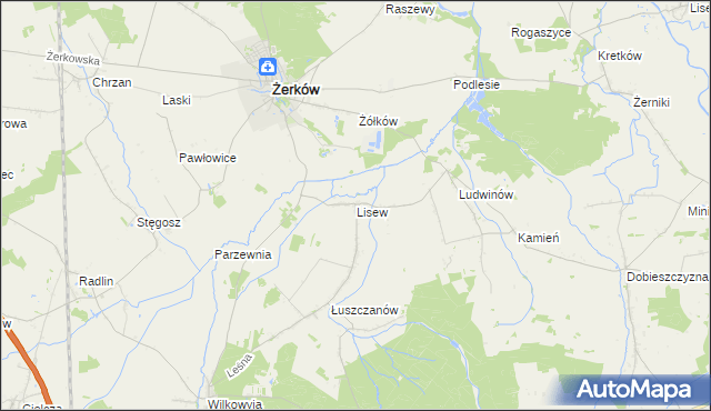 mapa Lisew, Lisew na mapie Targeo