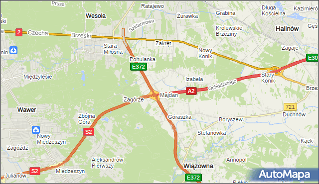 mapa Majdan gmina Wiązowna, Majdan gmina Wiązowna na mapie Targeo