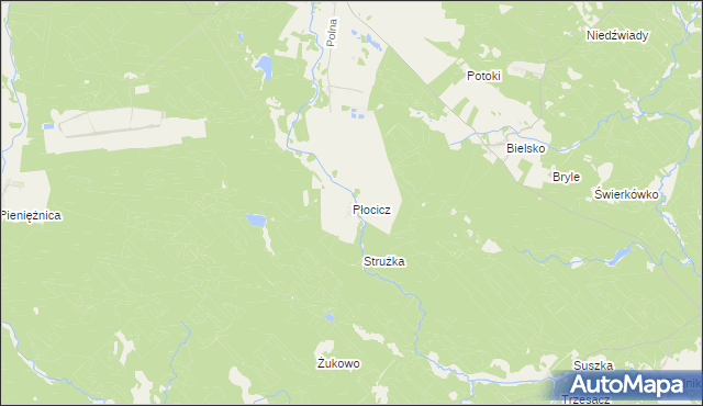 mapa Płocicz gmina Koczała, Płocicz gmina Koczała na mapie Targeo
