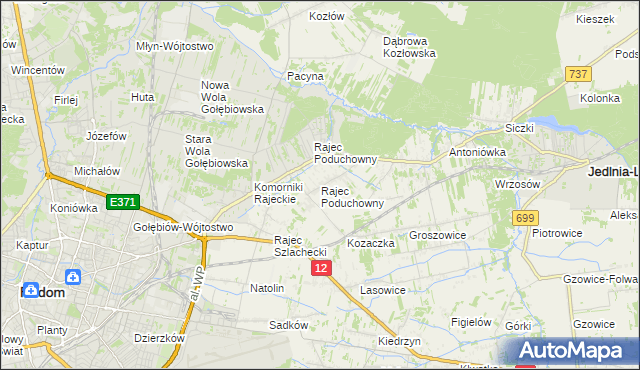 mapa Rajec Poduchowny, Rajec Poduchowny na mapie Targeo