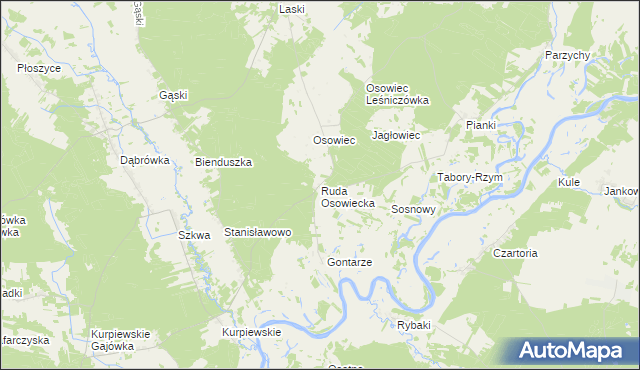 mapa Ruda Osowiecka, Ruda Osowiecka na mapie Targeo